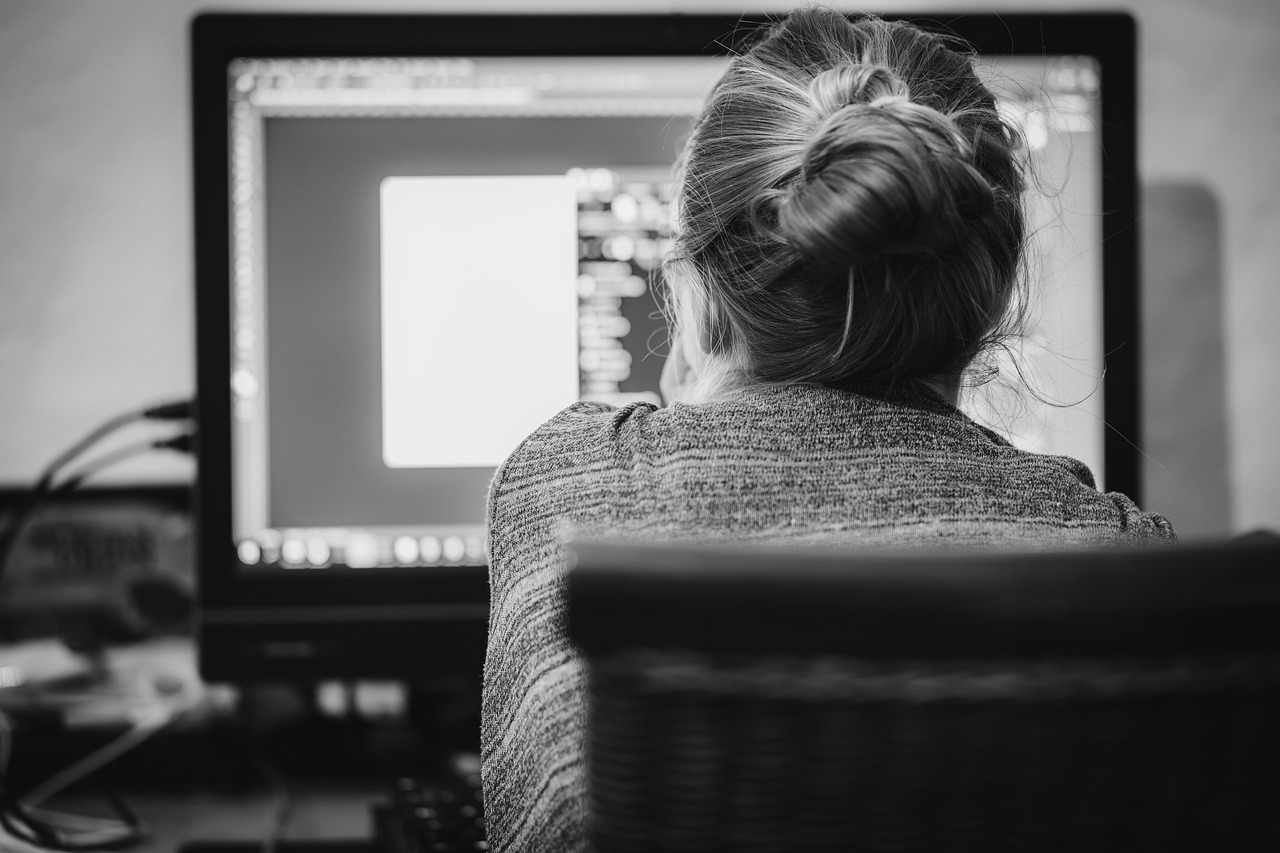 woman coder at computer